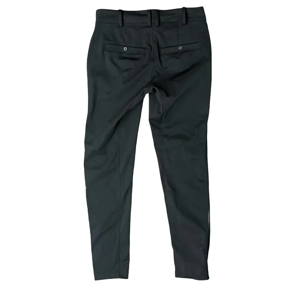 Lululemon Here To There Pant Black Vegan Leather Side Panels Slim size 4 NEW Tag